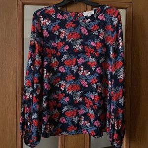 LOFT outlet floral long sleeve blouse
